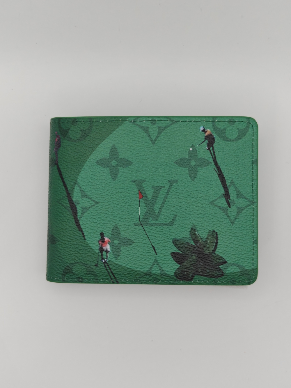 Louis Vuitton Green Monogram Canvas Golf Print Bifold Wallet